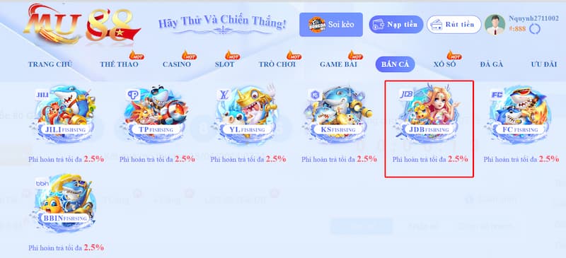 Thông tin về sảnh game JDB